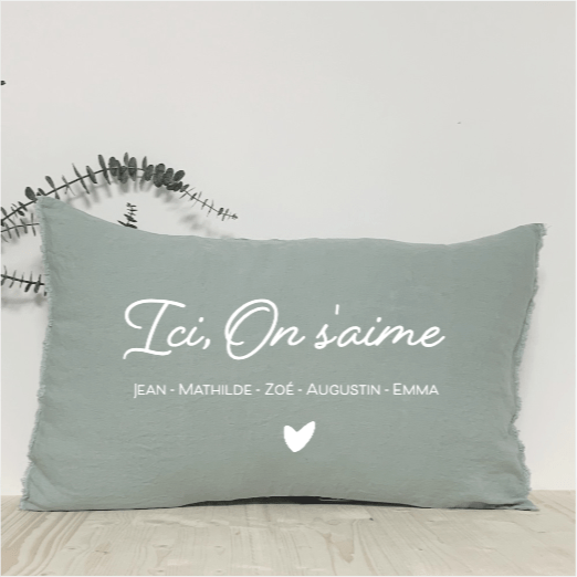 Coussin Rectangulaire Ici On s&#39;aime - Little Antoinette