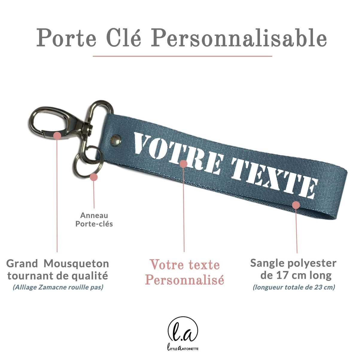 Porte Clé Sangle Personnalisé - Little Antoinette
